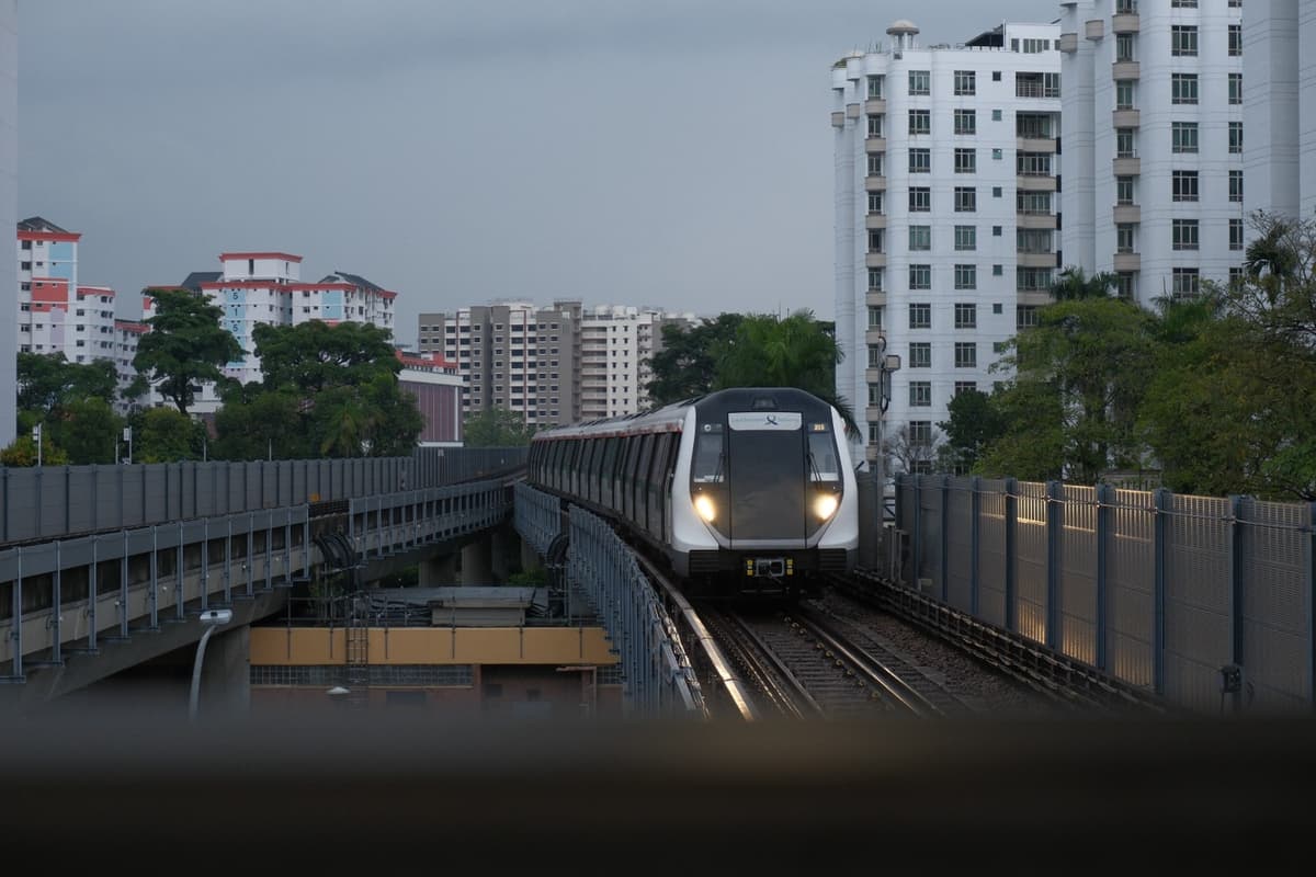 Six cars, evening approach